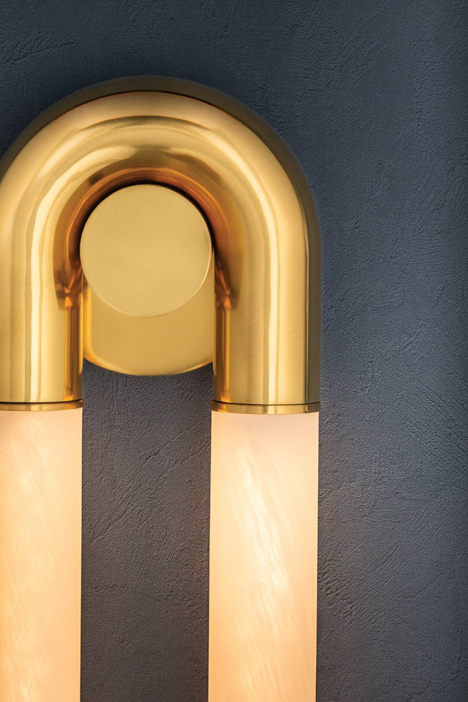 Zeme Wall Sconce, Vintage Polished Brass