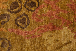 Cordonnet Transitional Floral Botanical Green Brown Orange Area Rug (4' x 6')