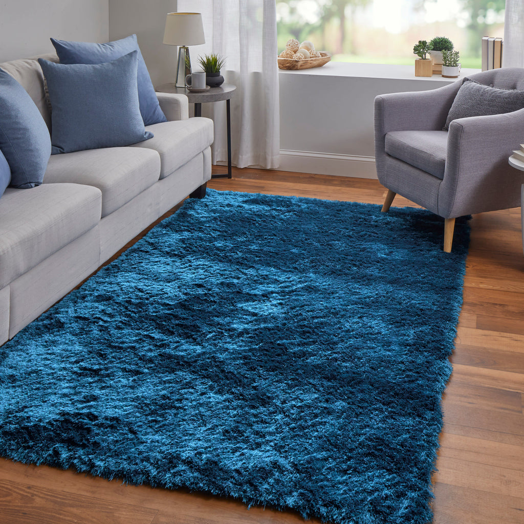 Indochine Modern Solid Blue Green Area Rug (10' x 10')