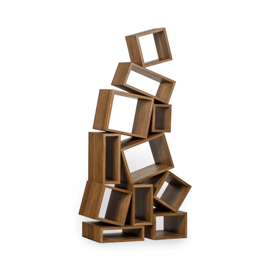 Cubist Bookcase, Dark Walnut