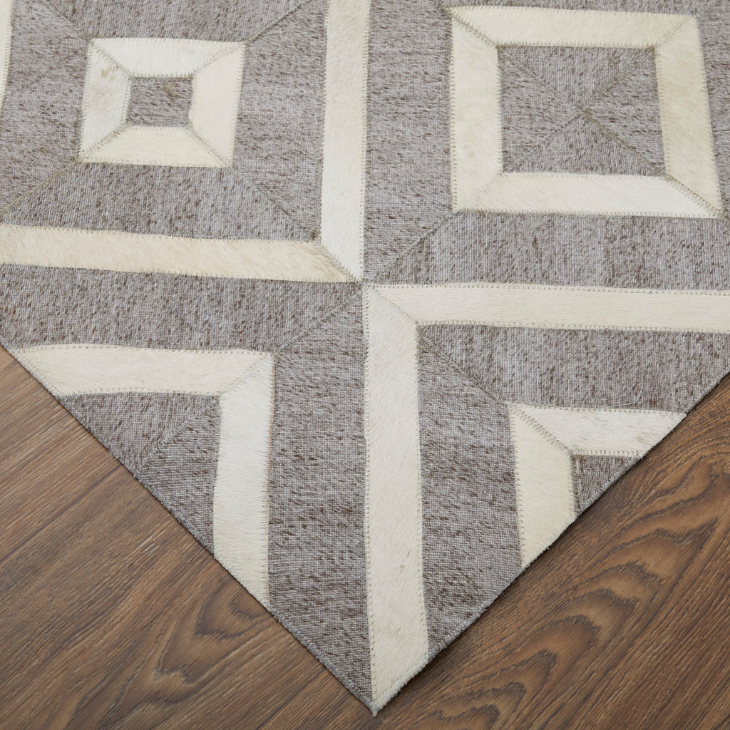 Fannin Transitional Geometric Taupe Tan Ivory Area Rug (2' x 3')