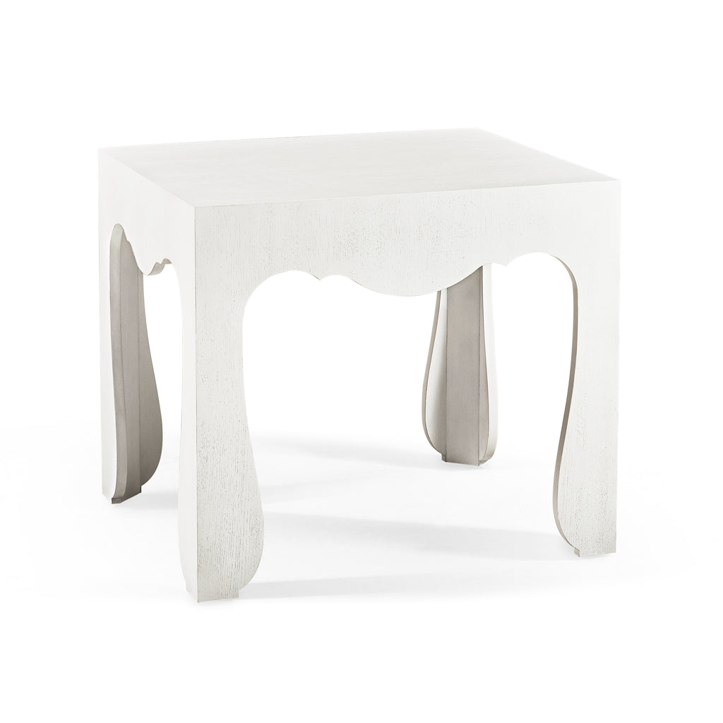 White Asperitas Rect. End Table