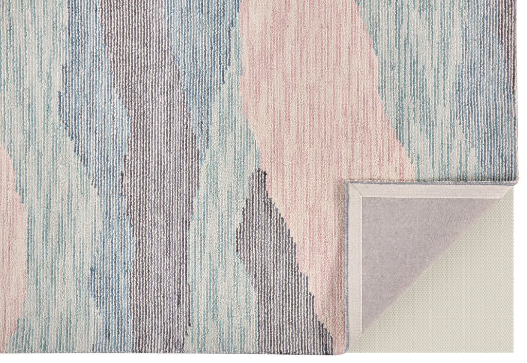 Brinker Transitional Abstract Pink Green Blue Area Rug (3'6" x 5'6")