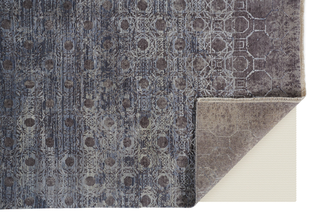 Hannah Modern Distressed Blue Gray Taupe Area Rug (9'6" x 13'6")