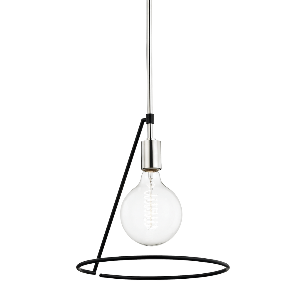 Dana Pendant 12" - Polished Nickel/Dusk Black