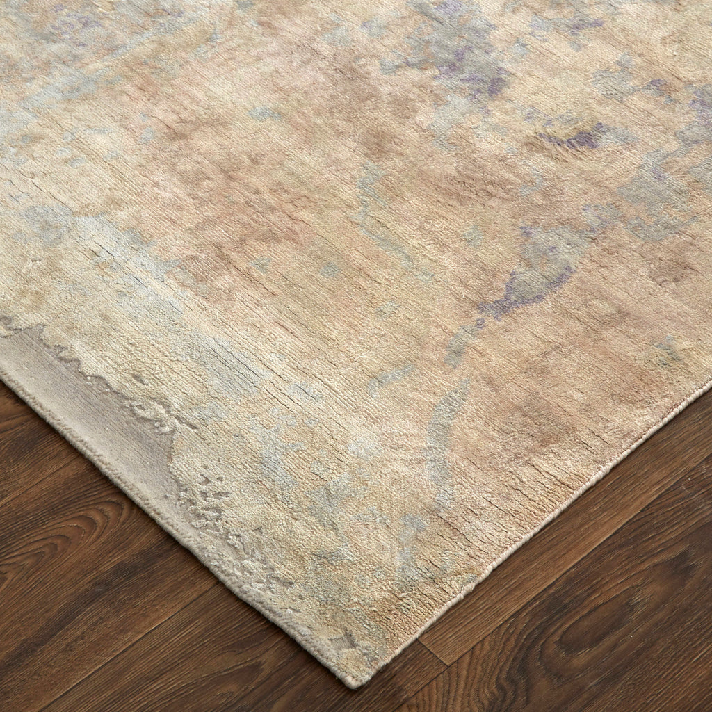 Mcdermott Modern Abstract Taupe Tan Purple Area Rug (3' x 5')