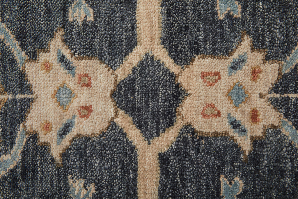 Anders Transitional Oriental Blue Taupe Yellow Area Rug (8' x 8')