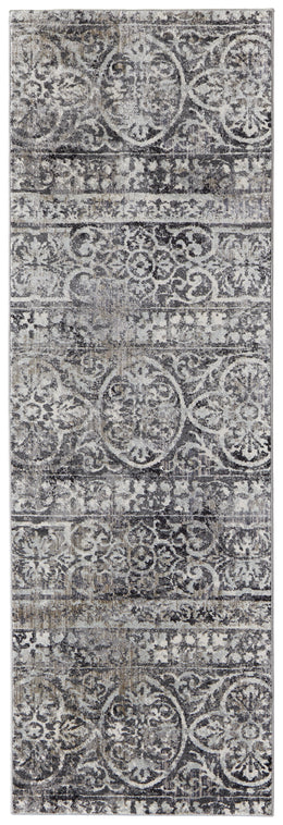 Kano Transitional Distressed Gray Ivory Taupe Area Rug (10'2" x 13'9")