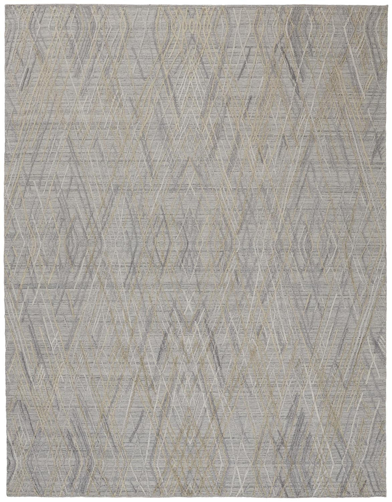 Elias Modern Abstract Gray Ivory Area Rug (8' x 10' / Pattern 1)