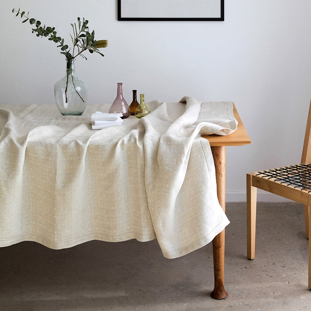 Linen Cloverleaf Tablecloth