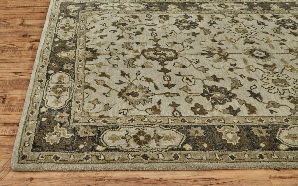 Eaton Traditional Oriental Gray Ivory Taupe Area Rug (2' x 3')