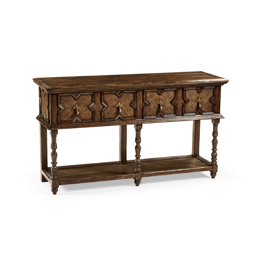 Country Farmhouse Tudor Style Dark Oak Buffet