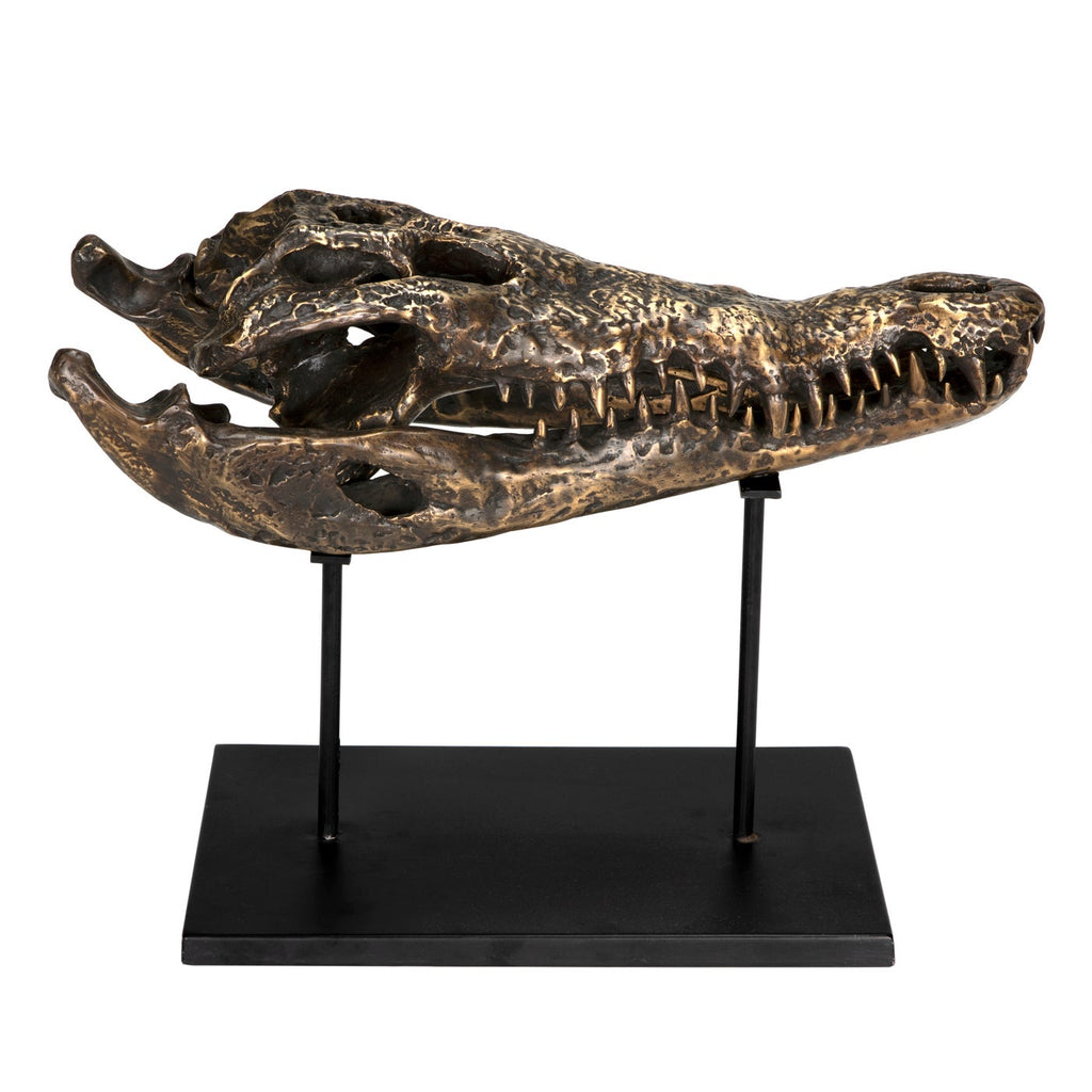 Brass Alligator on Stand