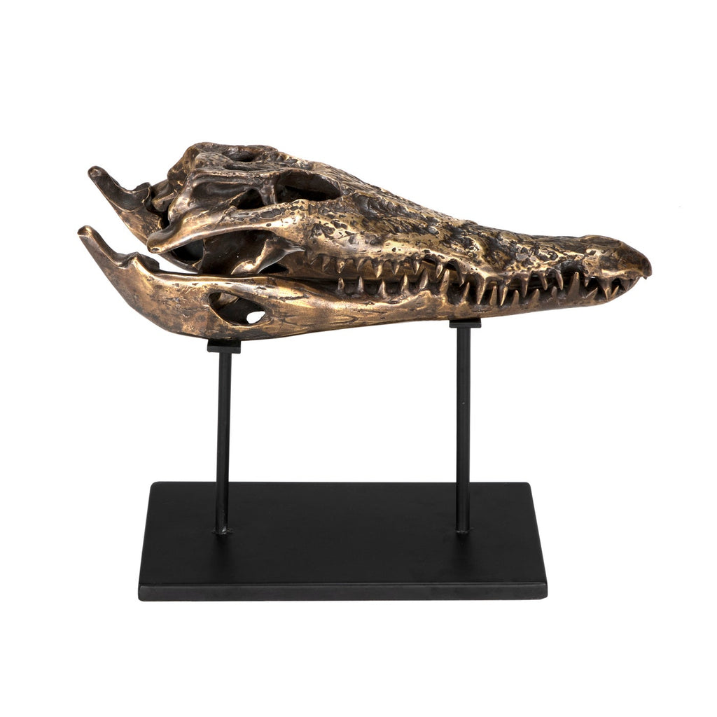 Brass Alligator on Stand