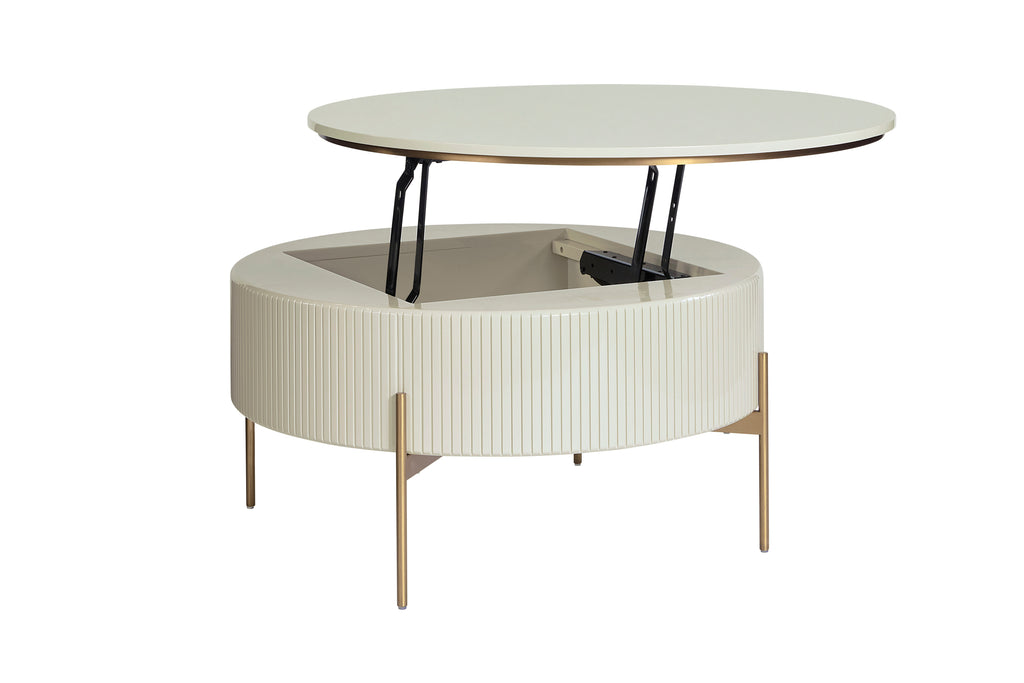 Paloma Lift Top Coffee Table - High Gloss Cream