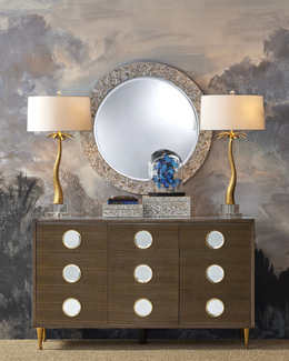 Uma Mother of Pearl Round Mirror