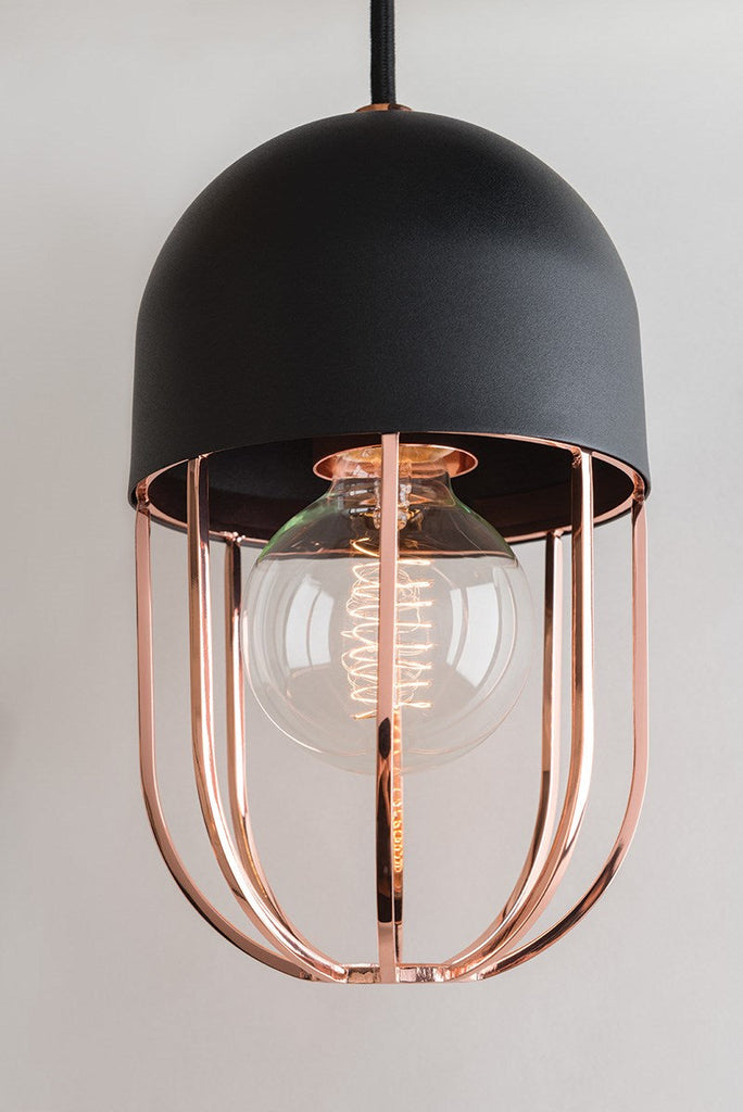 Haley Pendant - Polished Copper/Dusk Black