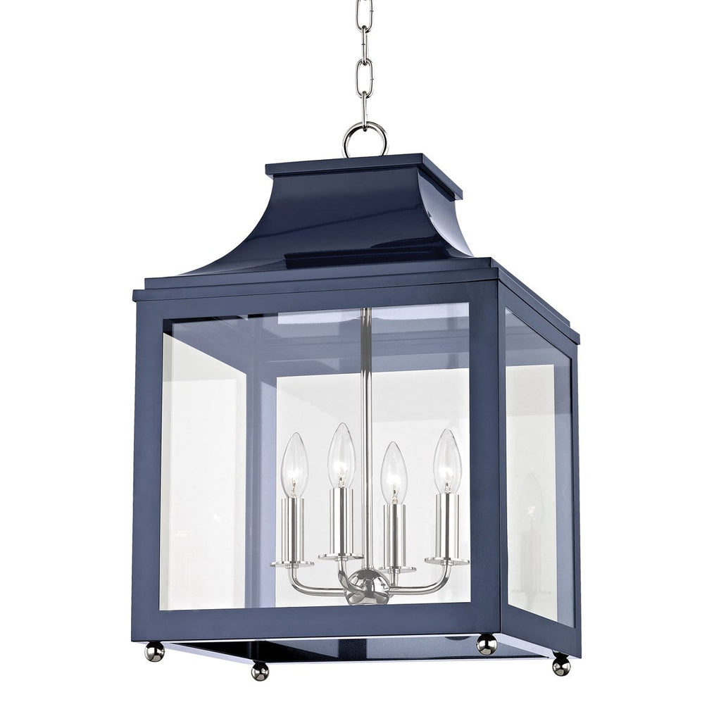 Leigh Pendant 25" - Polished Nickel/Navy