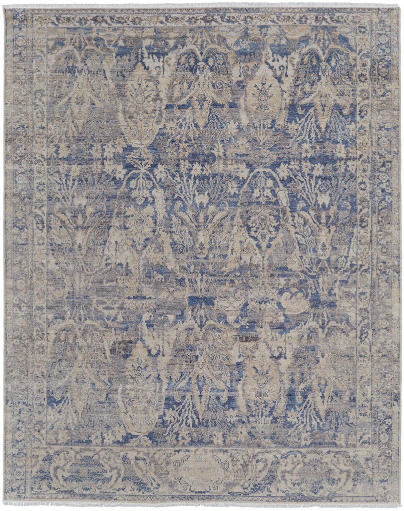 Ronin Transitional Distressed Blue Gray Area Rug (2' x 3')