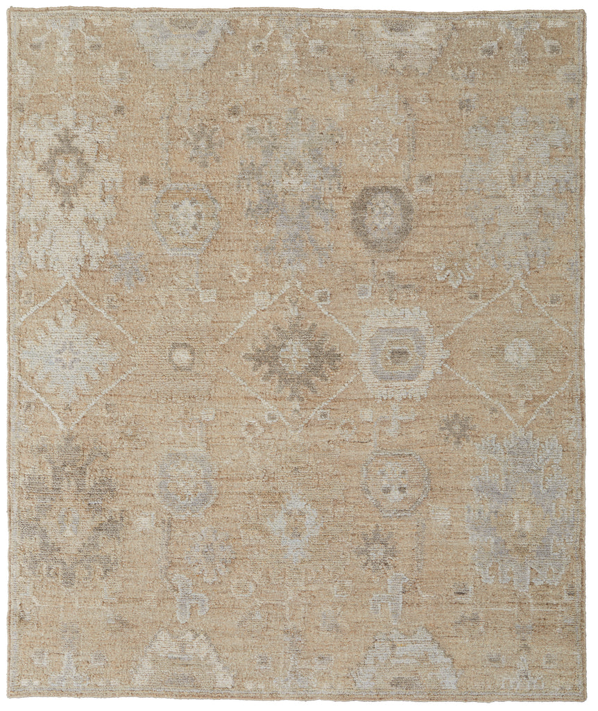 Grafton Transitional Floral Botanical Tan Gray Ivory Area Rug (8'6" x 11'6")