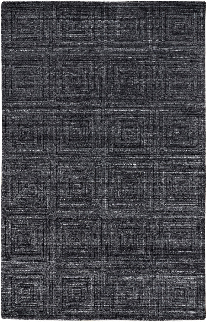 Redford Transitional Solid Gray Black Area Rug (12' x 15')