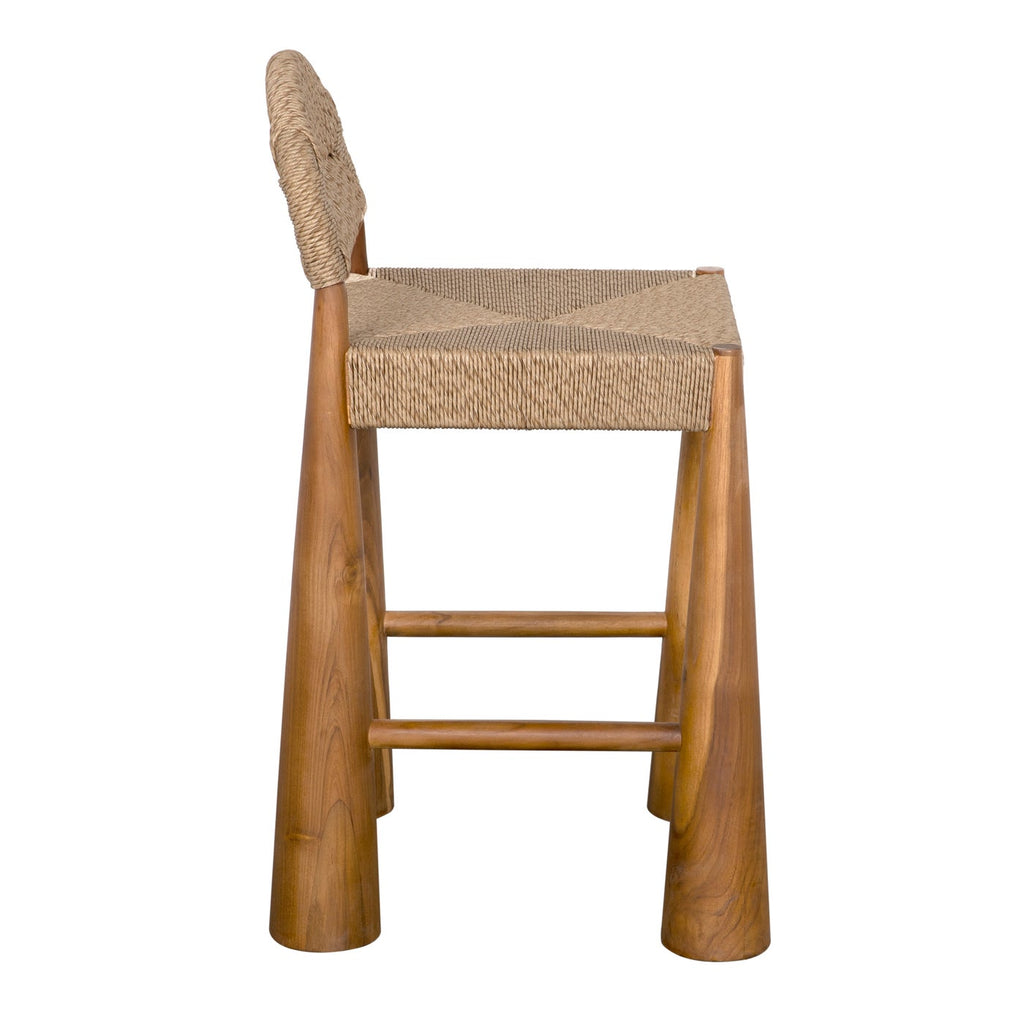 Laredo Counter Stool, Teak With Synthetic Woven