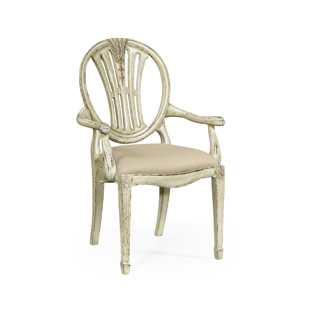 Sherwood Oak Hepplewhite Wheatsheaf Arm Chair