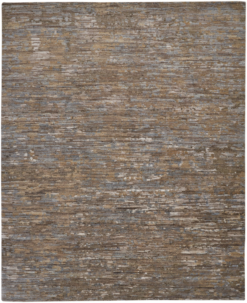 Conroe Modern Abstract Brown Gray Area Rug (11'6" x 15')