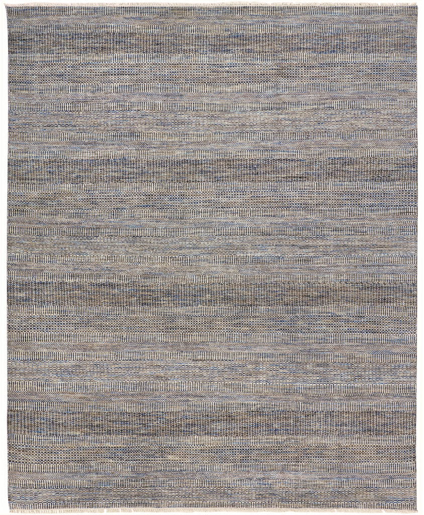 Janson Transitional Stripes Silver Area Rug (8'6" x 11'6" / Pattern 1)