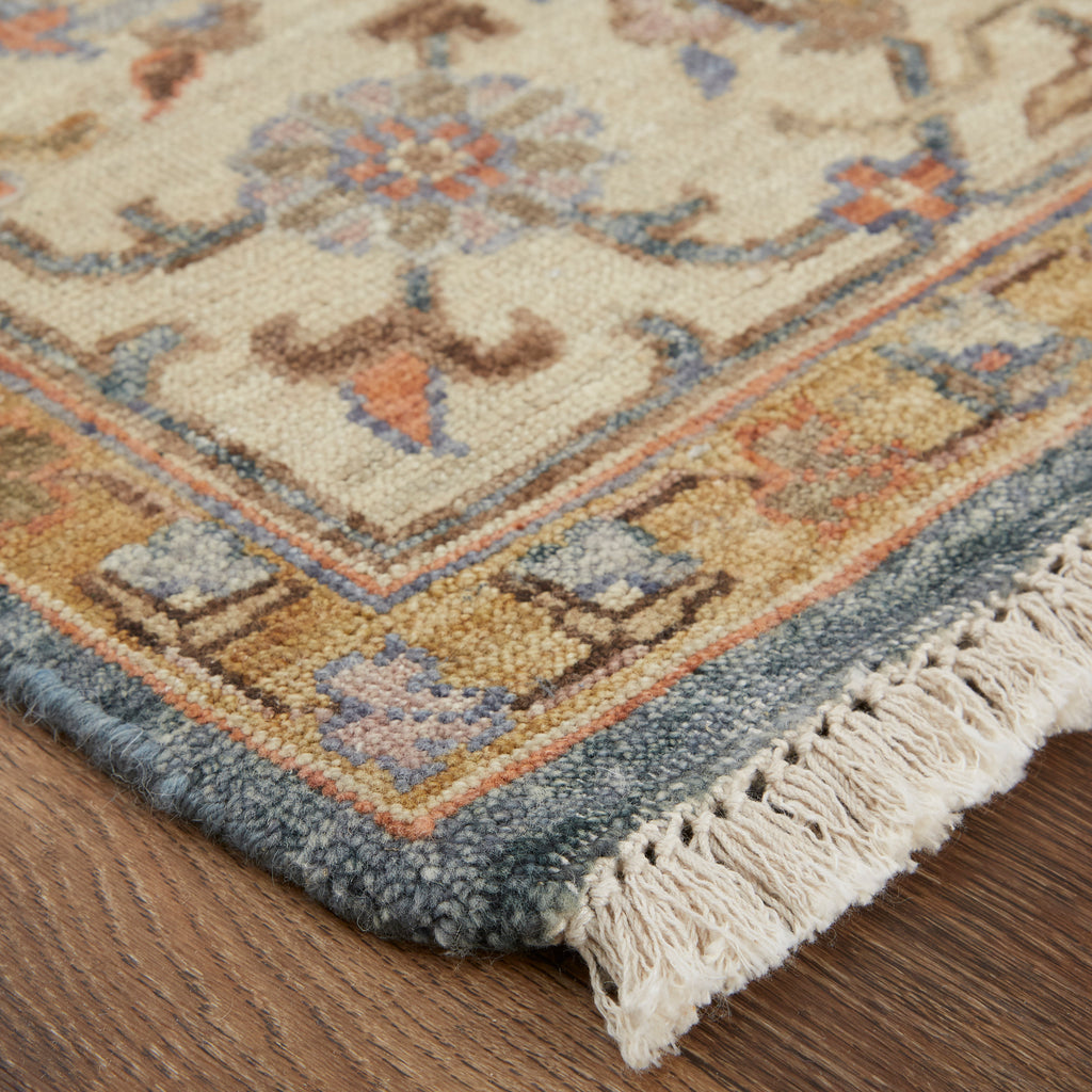 Marabel Traditional Medallion Blue Tan Brown Area Rug (2'6" x 8')