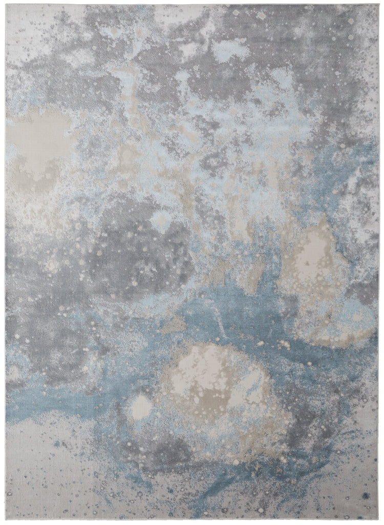 Astra Transitional Abstract Blue Gray Area Rug (12' x 15')