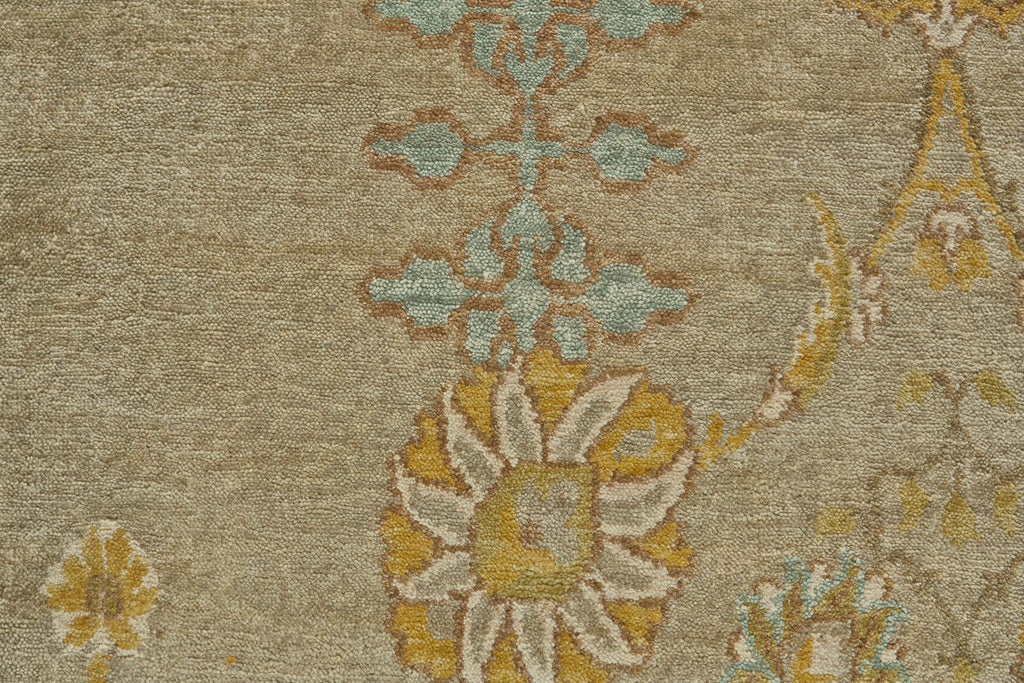 Vardo Transitional Damask Gray Blue Yellow Area Rug (5'6" x 8'6")