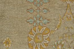 Vardo Transitional Damask Gray Blue Yellow Area Rug (2' x 3')