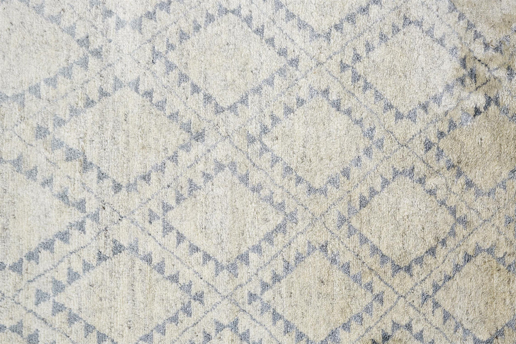 Abytha Transitional Diamond Gray Blue Ivory Area Rug (7'9" x 9'9")