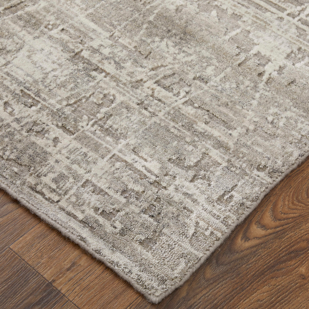 Eastfield Modern Abstract Gray Ivory Area Rug (5' x 8' / Pattern 2)