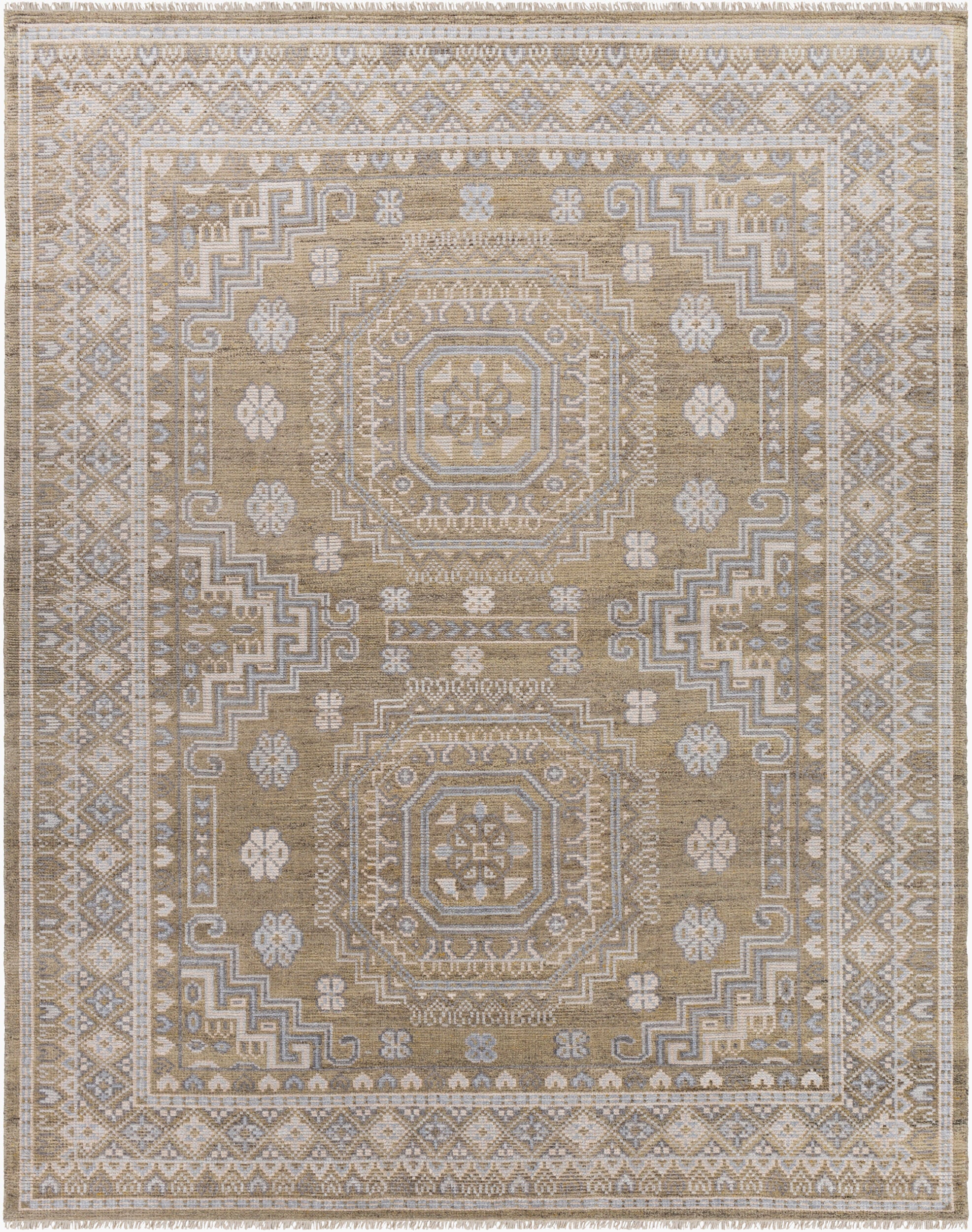Almeria Handmade Rug Wheat/ Pale Blue 10' x 14'