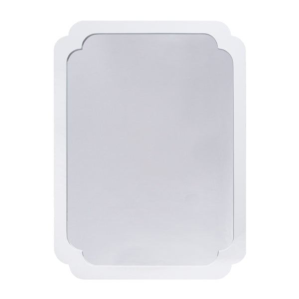 White Lacquer Pinched Corner Mirror