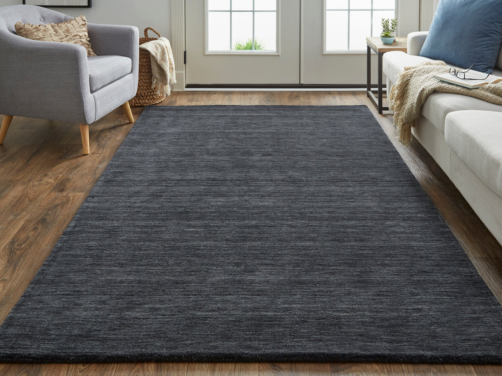 Luna Modern Solid Black Area Rug (5' x 8')