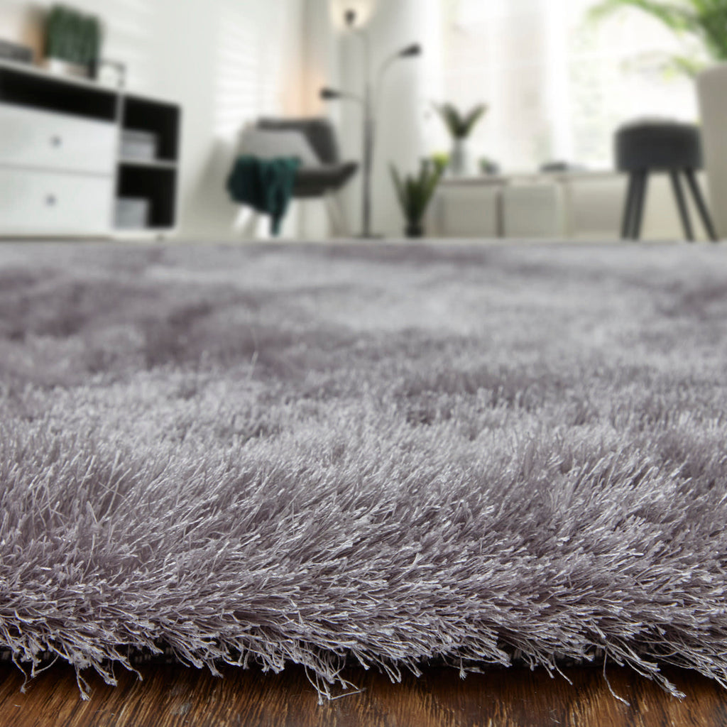 Indochine Modern Solid Purple Area Rug (7'6" x 9'6")