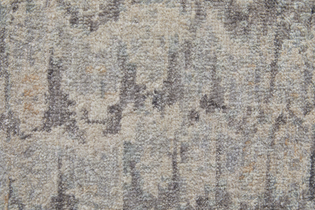 Riplee Modern Abstract Taupe Gray Orange Area Rug (11'6" x 15')