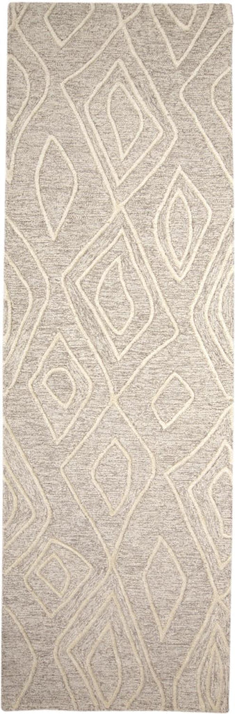 Enzo Transitional Diamond Tan Ivory Area Rug (2'6" x 8')