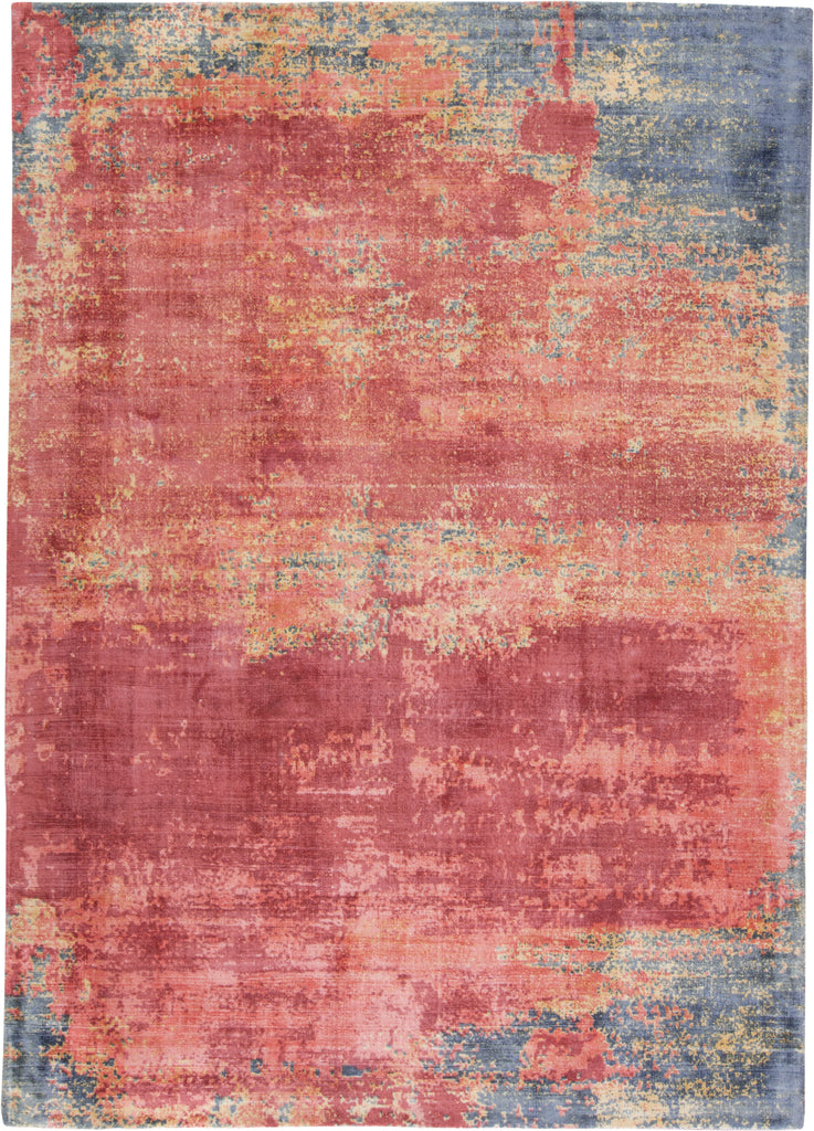 Emory Modern Abstract Red Blue Pink Area Rug (2' x 3')