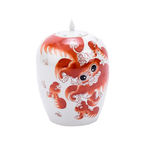 Orange Lion Ginger Jar