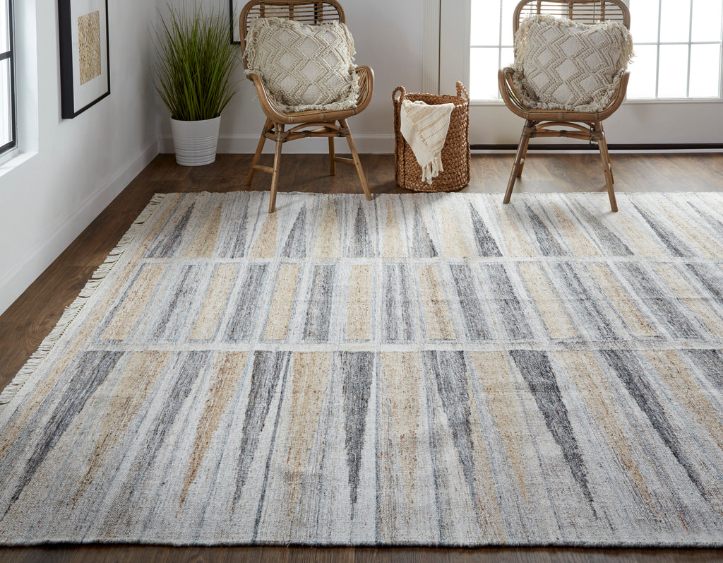 Beckett Transitional Moroccan Tan Gray Taupe Area Rug (9' x 12')