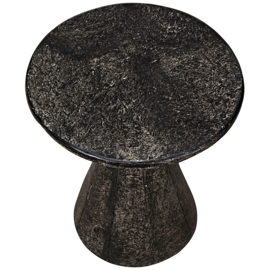 Pedestal Side Table, Black Fiber Cement