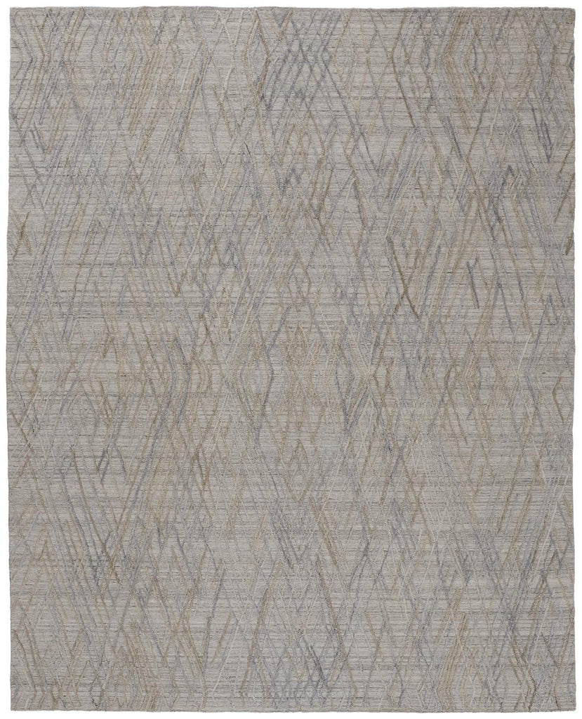 Elias Modern Abstract Gray Blue Area Rug (9' x 12' / Pattern 1)