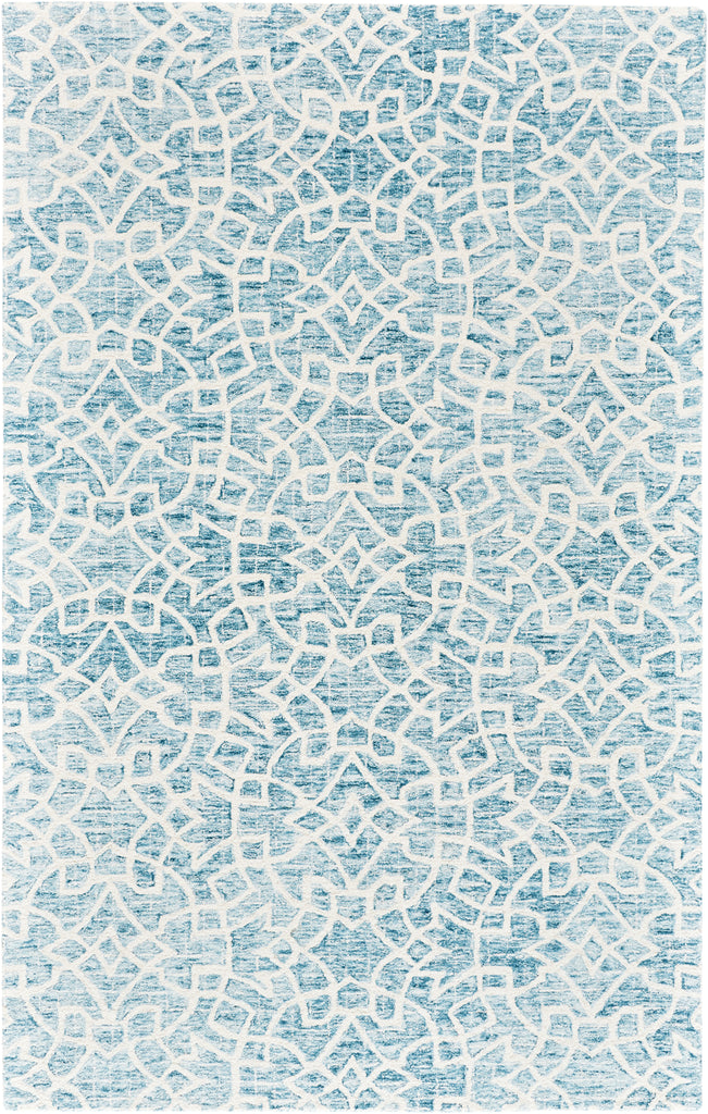 Rhett Transitional Geometric Blue Ivory Area Rug (9' x 12')