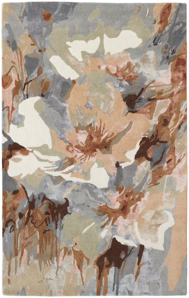 Dafney Transitional Floral Botanical Tan Gray Green Area Rug (2' x 3')