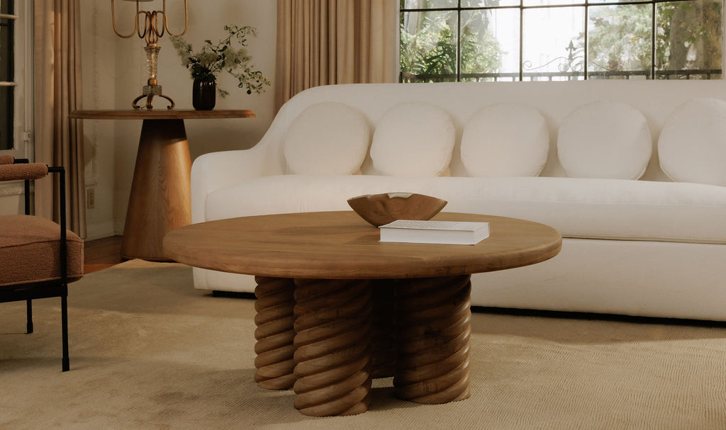 Treccia Round Coffee Table Oak