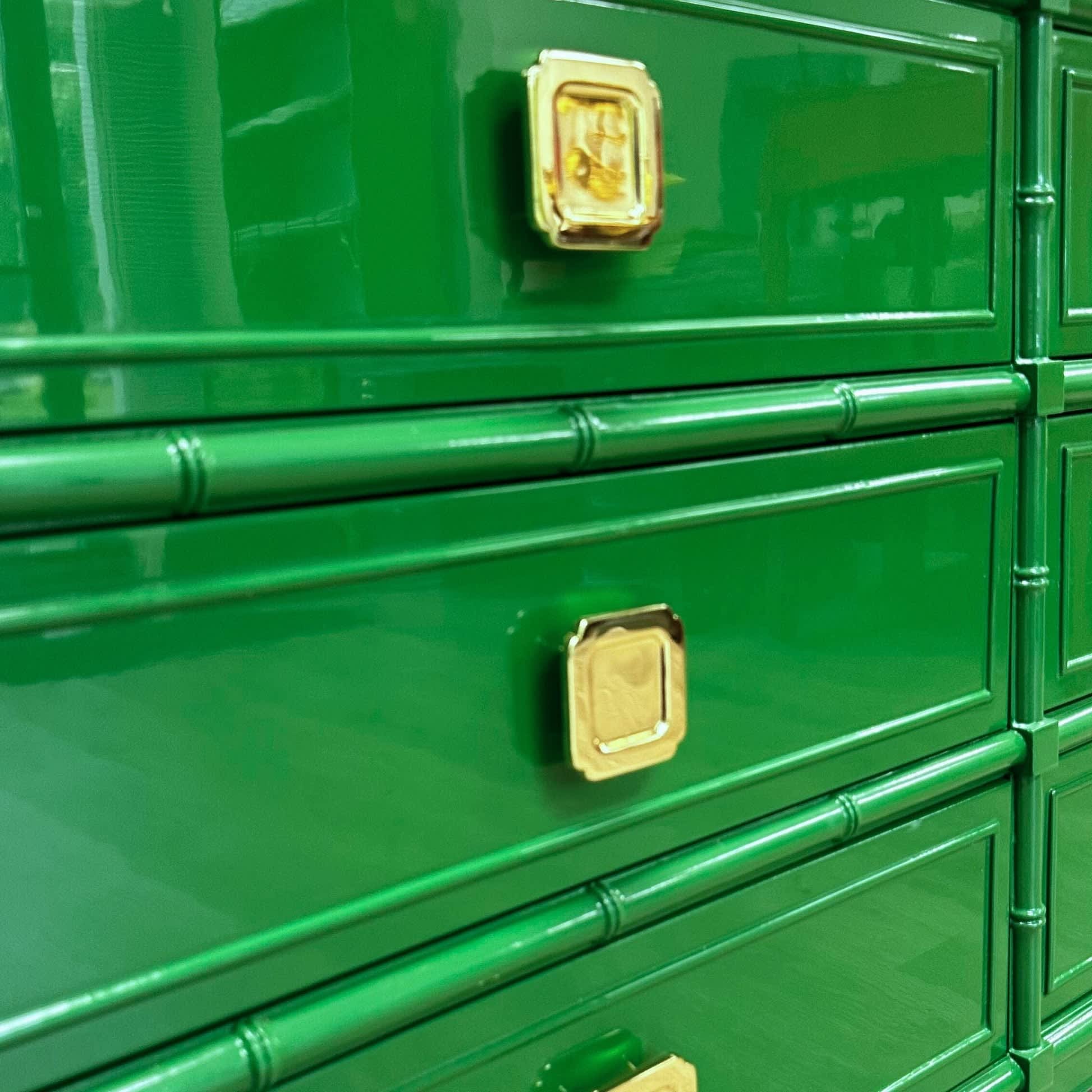 green bamboo dresser Milly Faux Bamboo Green High Gloss Dresser/Lowboy